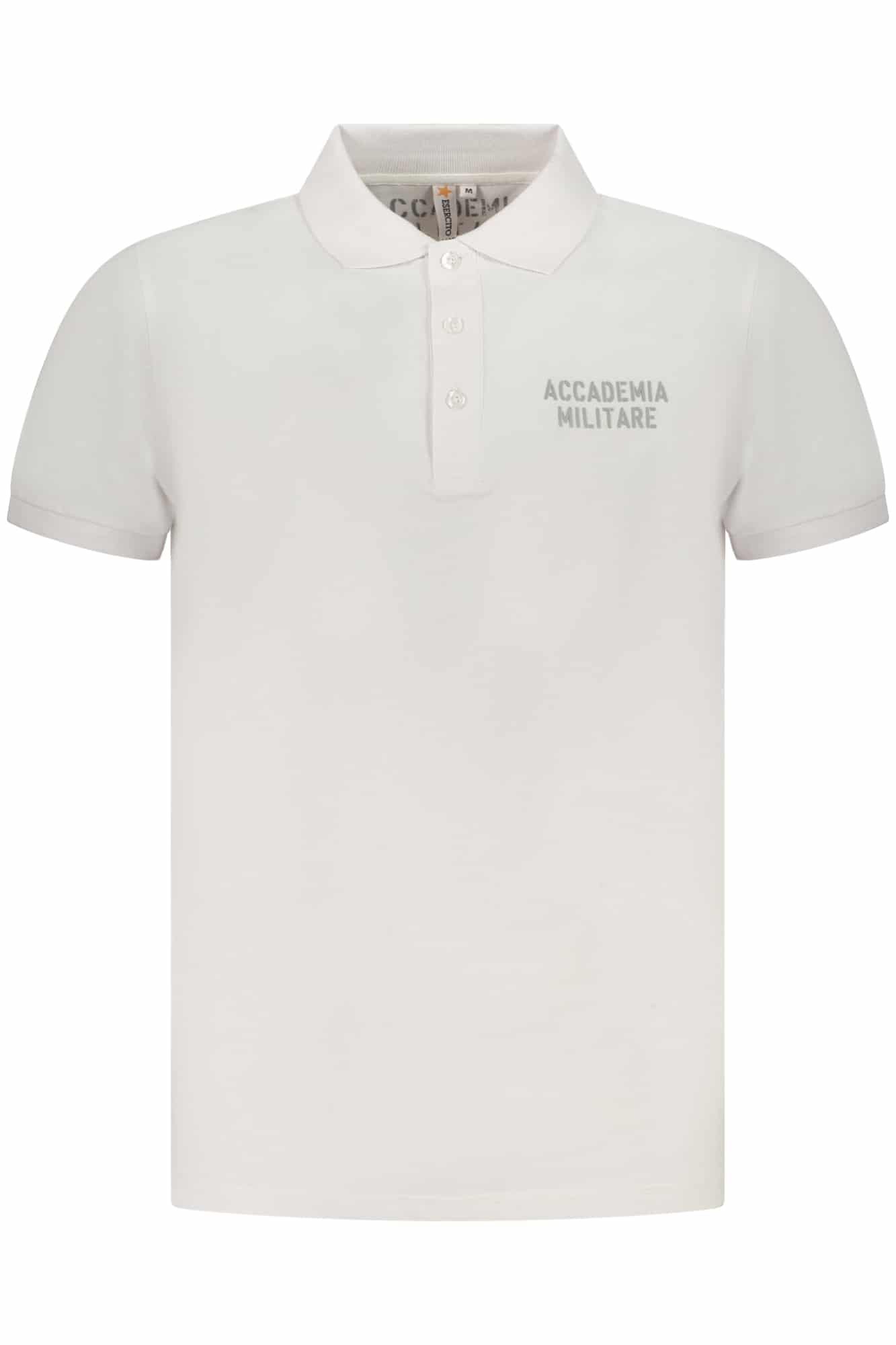 accademiamilitarepolomanichecorteuomobianco_1 MILITARY ACADEMY MEN'S SHORT SLEEVE POLO WHITE - Image 1