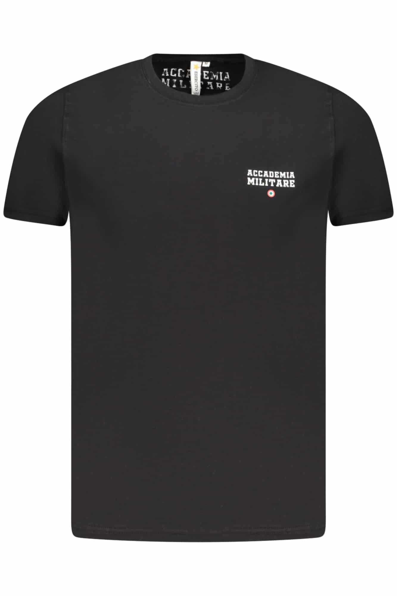 accademiamilitaret-shirtmanichecorteuomonero_1 MILITARY ACADEMY BLACK MEN'S SHORT SLEEVE T-SHIRT - Image 1