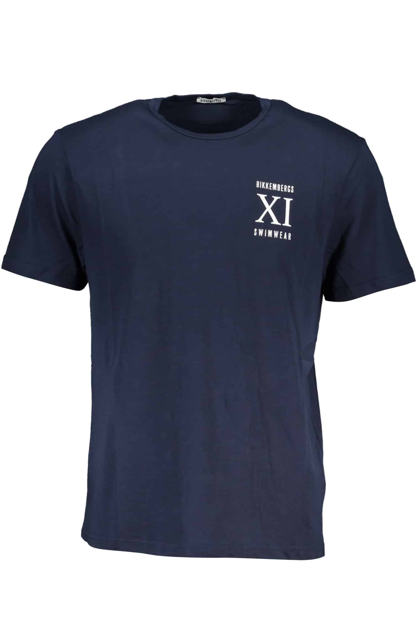 bikkembergst-shirtmanichecorteuomoblu_1 BIKKEMBERGS MEN'S SHORT SLEEVED T-SHIRT BLUE - Image 1
