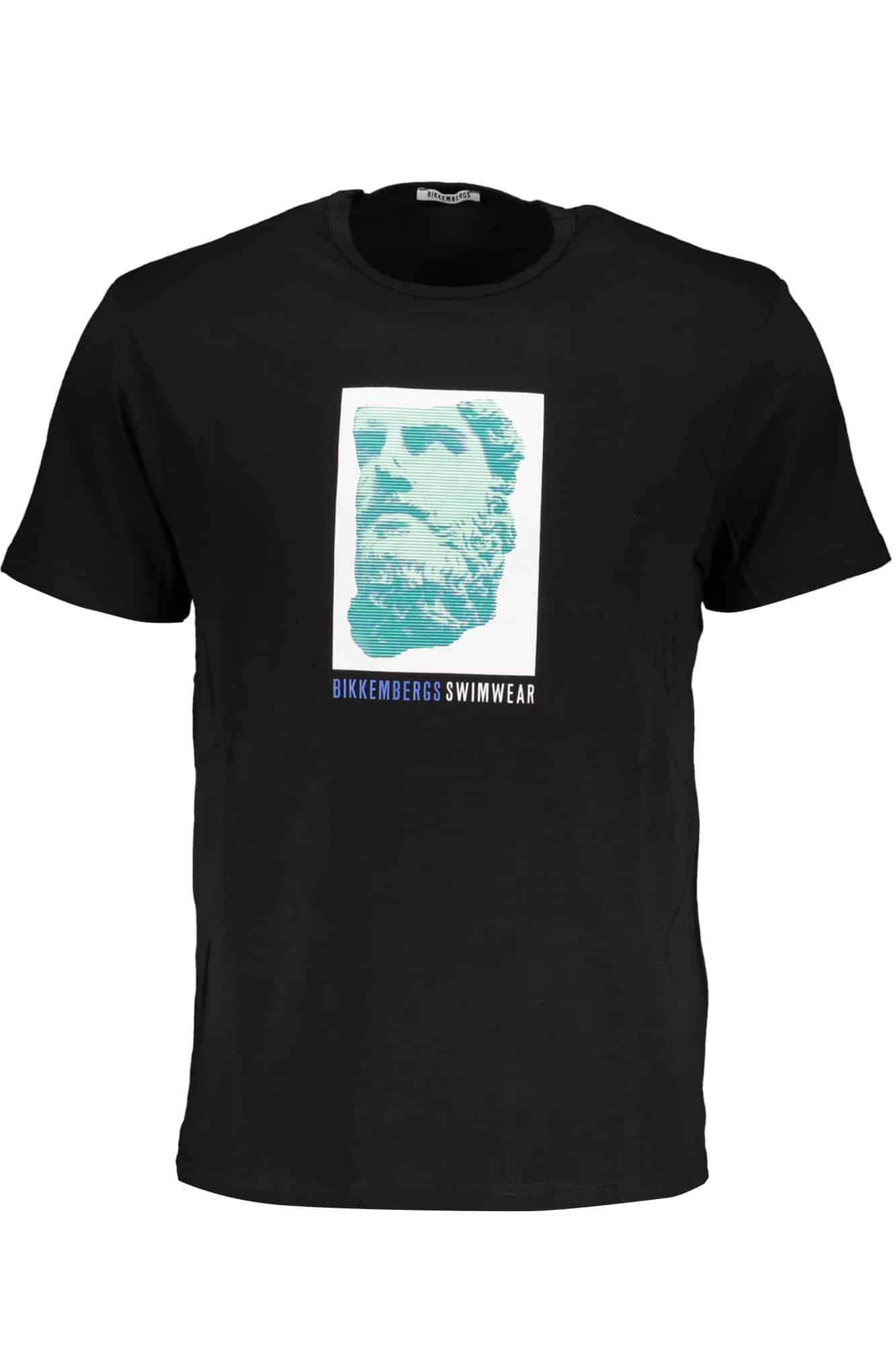 bikkembergst-shirtmanichecorteuomonero_1 BIKKEMBERGS MEN'S SHORT SLEEVE T-SHIRT BLACK - Image 1