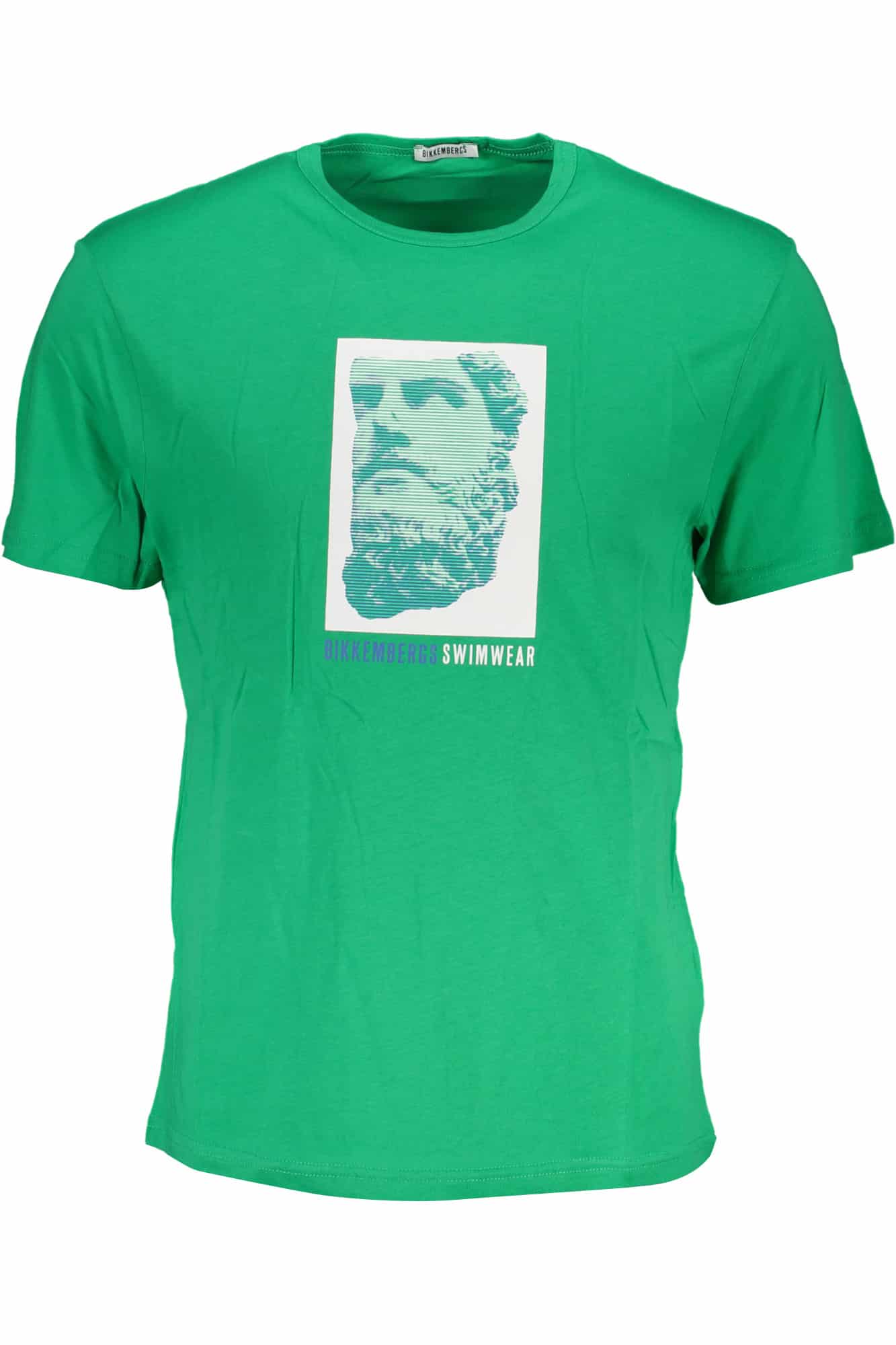 bikkembergst-shirtmanichecorteuomoverde_1 BIKKEMBERGS GREEN MEN'S SHORT SLEEVE T-SHIRT - Image 1