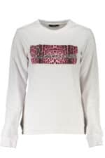 CAVALLI CLASS WOMEN'S WHITE SWEATSHIRT WITHOUT ZIP