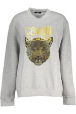CAVALLI CLASS WOMEN'S GRAY ZIPLESS SWEATSHIRT