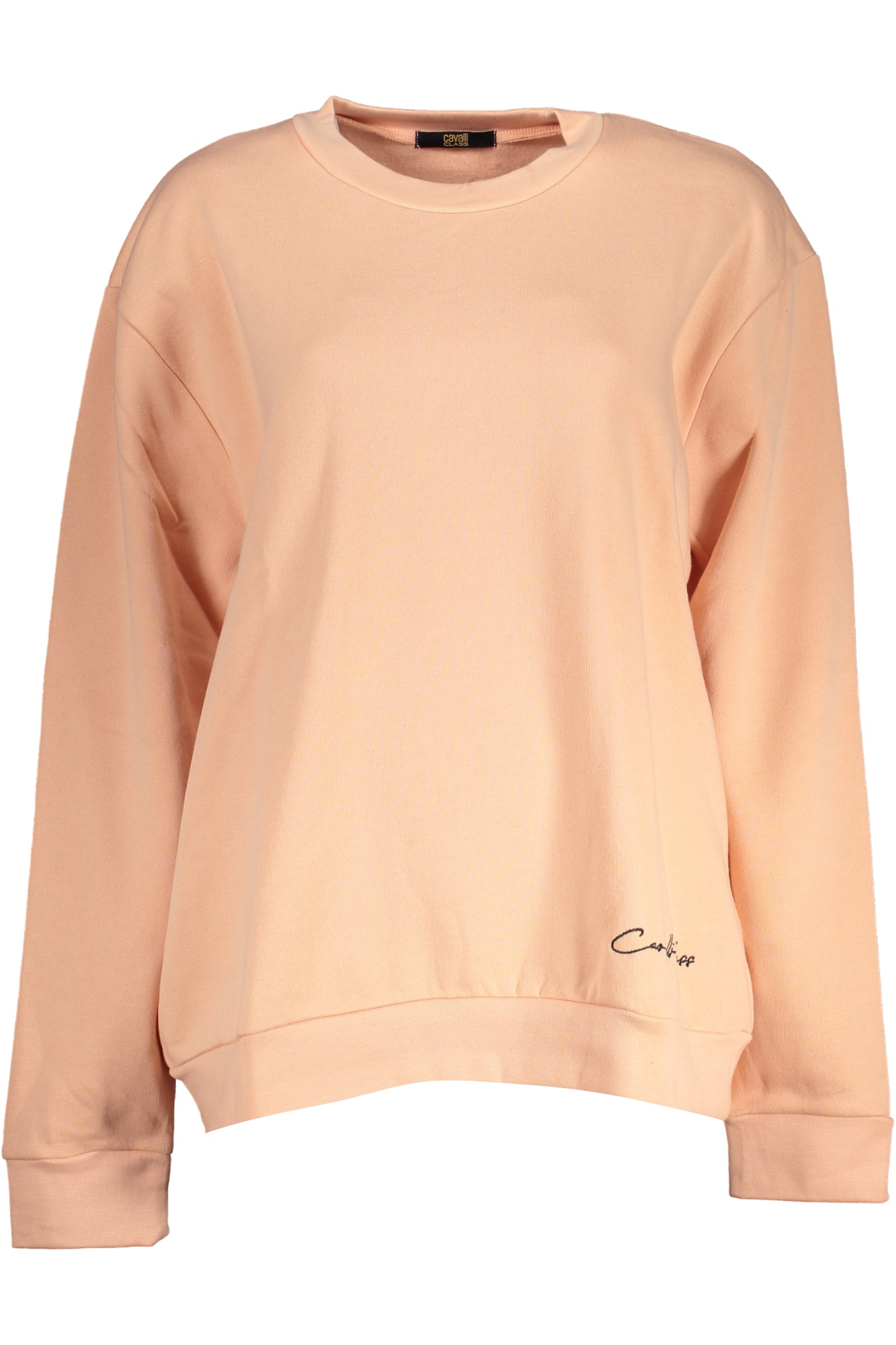 cavalliclassfelpasenzazipdonnarosa_1 CAVALLI CLASS WOMEN'S PINK SWEATSHIRT WITHOUT ZIP - Image 1