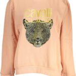 CAVALLI CLASS WOMEN'S PINK SWEATSHIRT WITHOUT ZIP