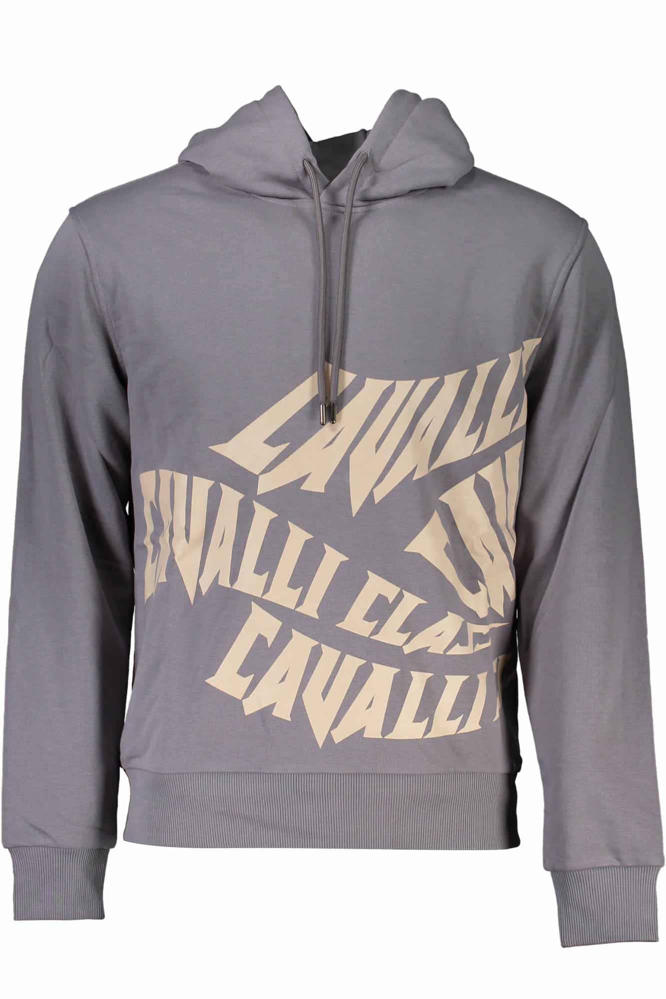 cavalliclassfelpasenzazipuomogrigio_1 CAVALLI CLASS SWEATSHIRT WITHOUT ZIP FOR MAN GRAY - Image 1