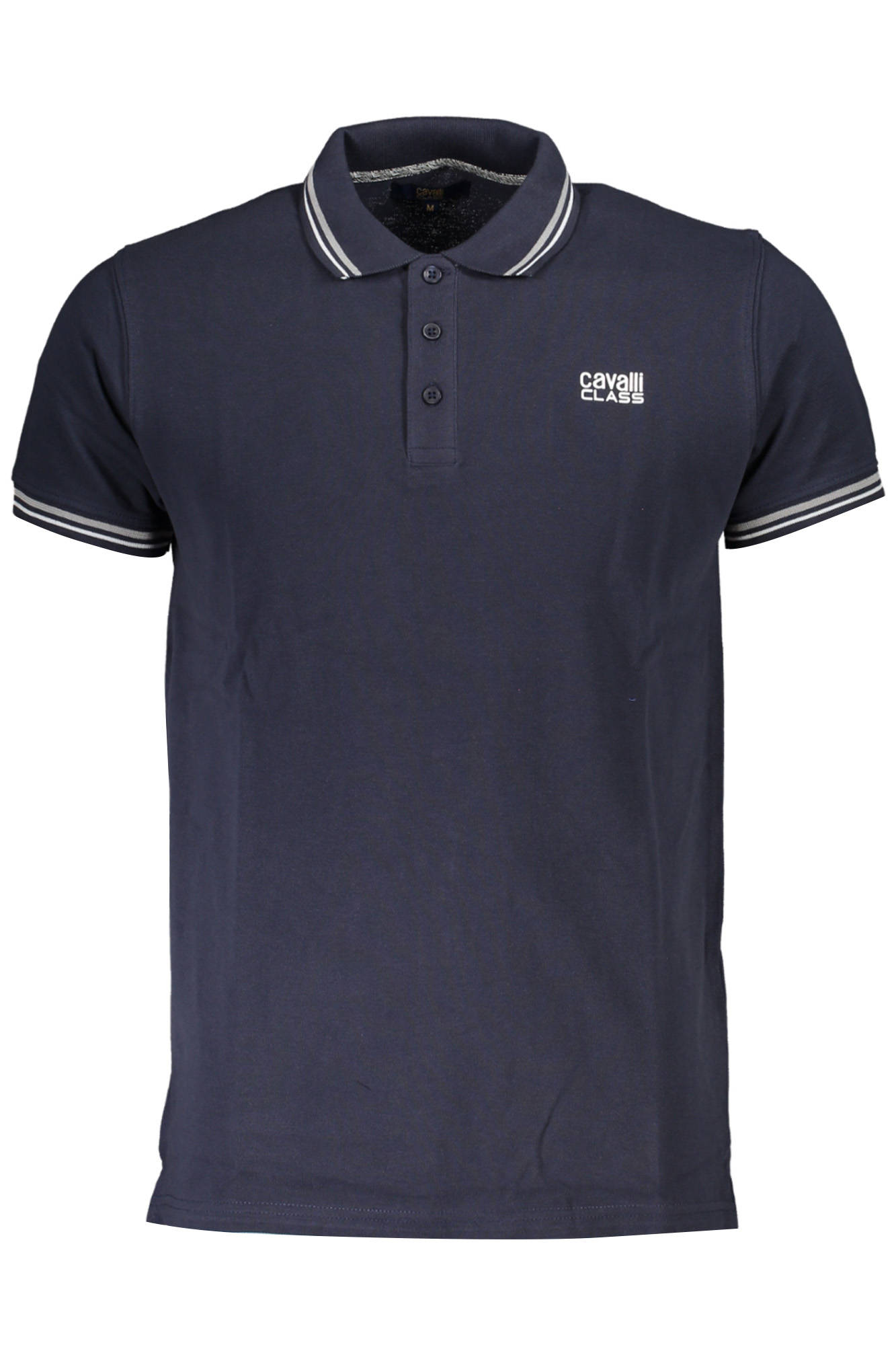 cavalliclasspolomanichecorteuomoblu_1 CAVALLI CLASS POLO SHORT SLEEVE MEN BLUE - Image 1