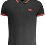 CAVALLI CLASS MEN'S SHORT SLEEVED POLO SHIRT BLACK
