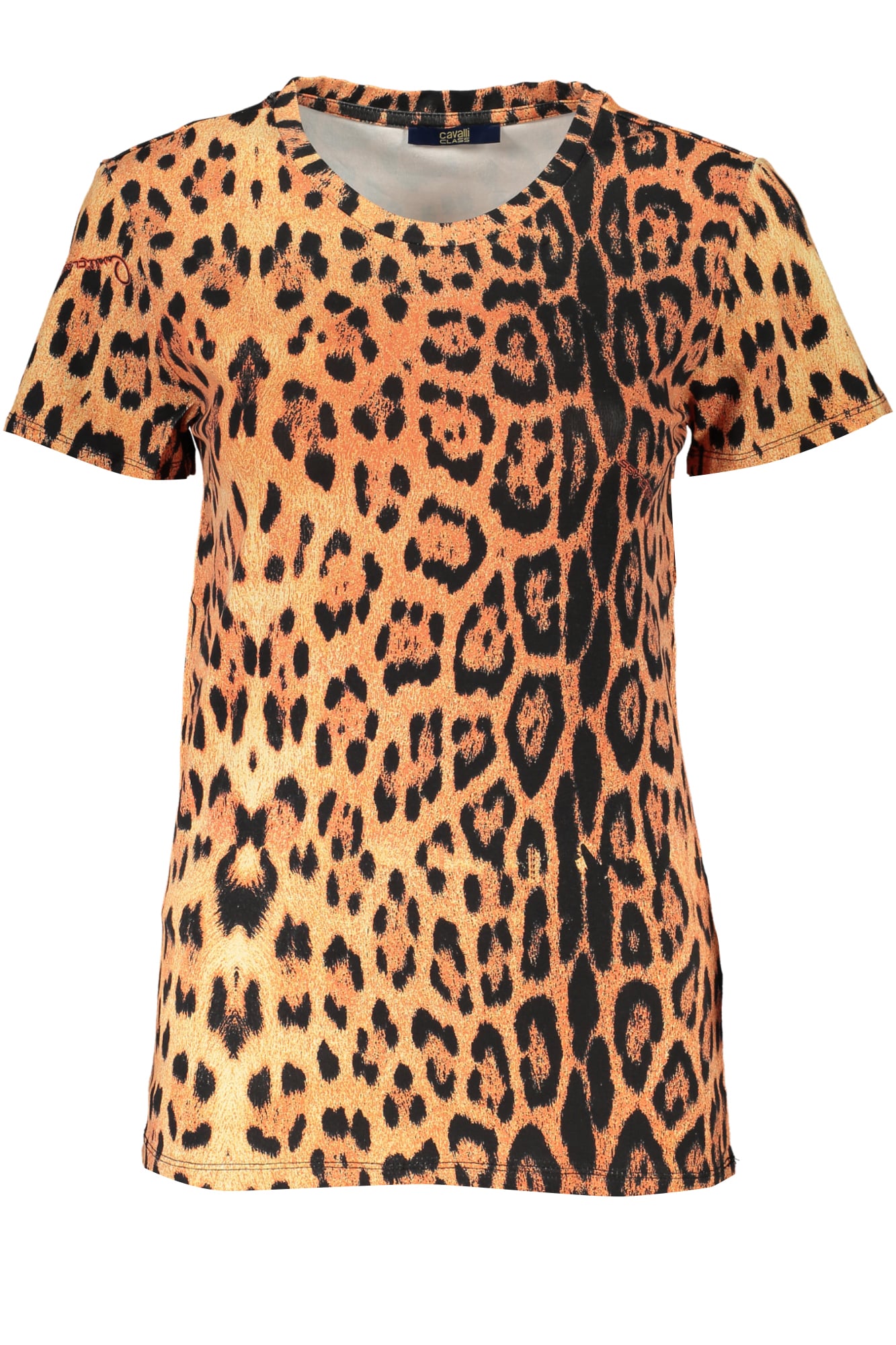 cavalliclasst-shirtmanichecortedonnaarancio_1 CAVALLI CLASS WOMEN'S SHORT SLEEVE T-SHIRT ORANGE - Image 1