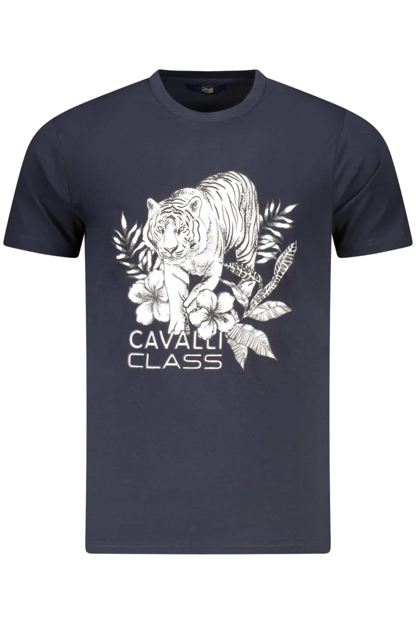 cavalliclasst-shirtmanichecorteuomoblu_1 CAVALLI CLASS SHORT SLEEVE T-SHIRT MEN BLUE - Image 1