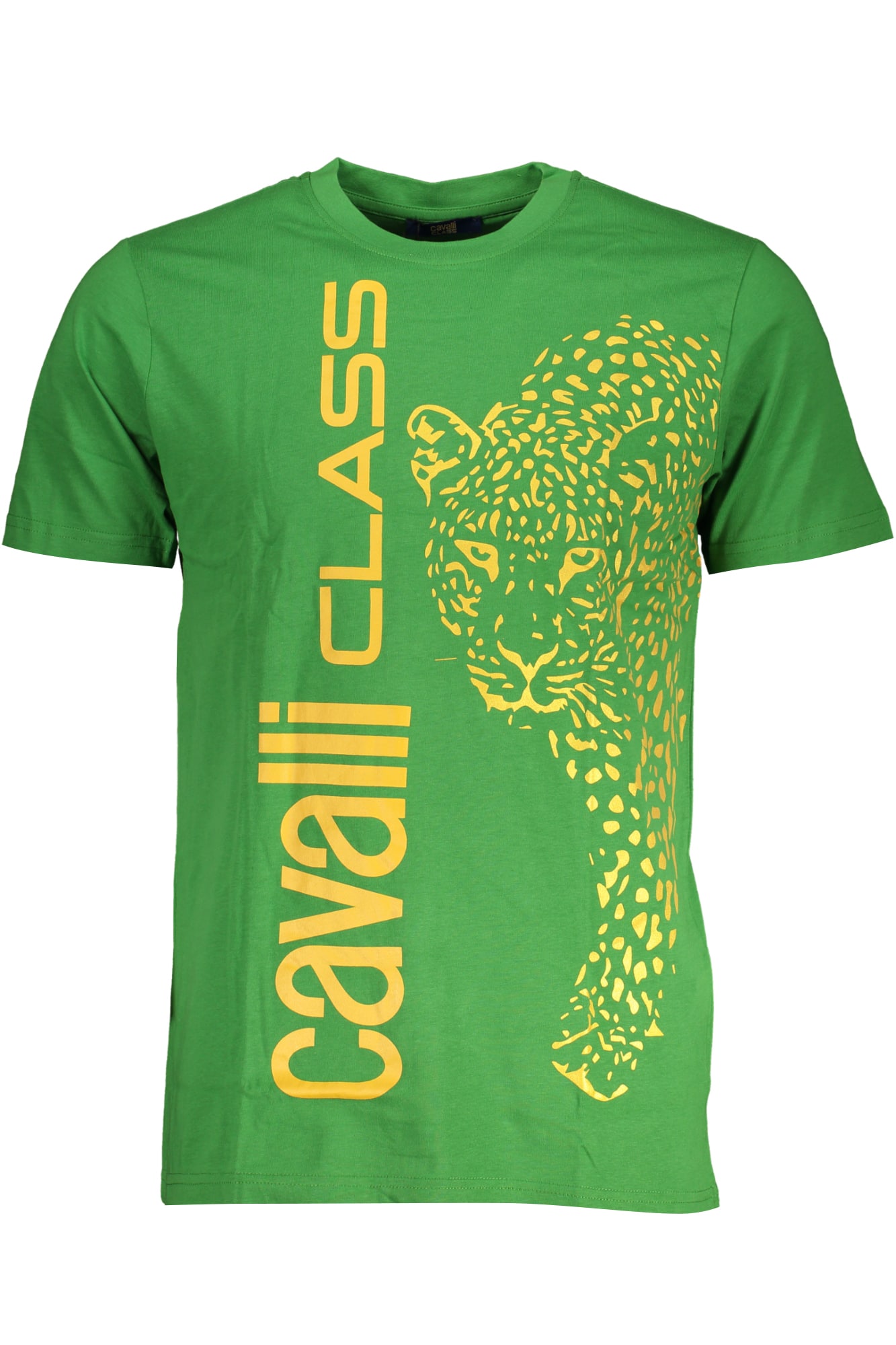 cavalliclasst-shirtmanichecorteuomoverde_1 CAVALLI CLASS GREEN MEN'S SHORT SLEEVED T-SHIRT - Image 1
