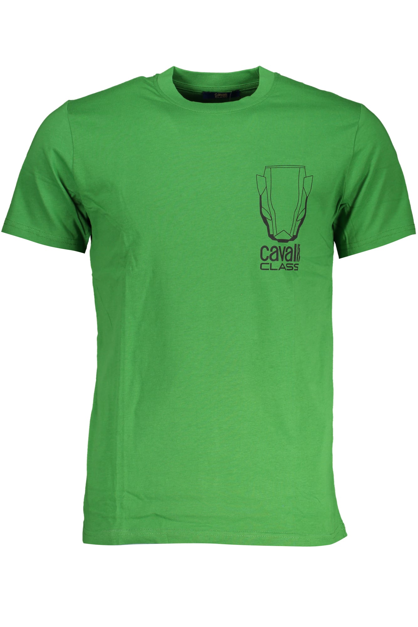 cavalliclasst-shirtmanichecorteuomoverde_1 CAVALLI CLASS GREEN MEN'S SHORT SLEEVED T-SHIRT - Image 1