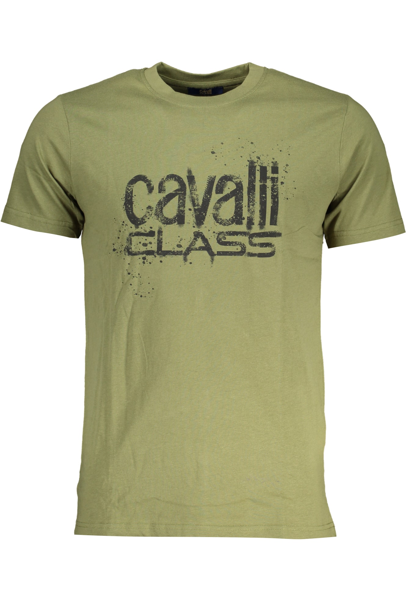 cavalliclasst-shirtmanichecorteuomoverde_1 CAVALLI CLASS GREEN MEN'S SHORT SLEEVED T-SHIRT - Image 1
