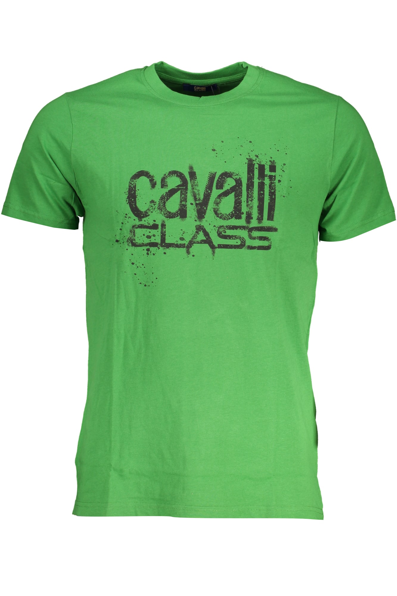 cavalliclasst-shirtmanichecorteuomoverde_1 CAVALLI CLASS GREEN MEN'S SHORT SLEEVED T-SHIRT - Image 1