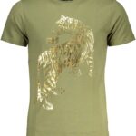 CAVALLI CLASS GREEN MEN'S SHORT SLEEVED T-SHIRT