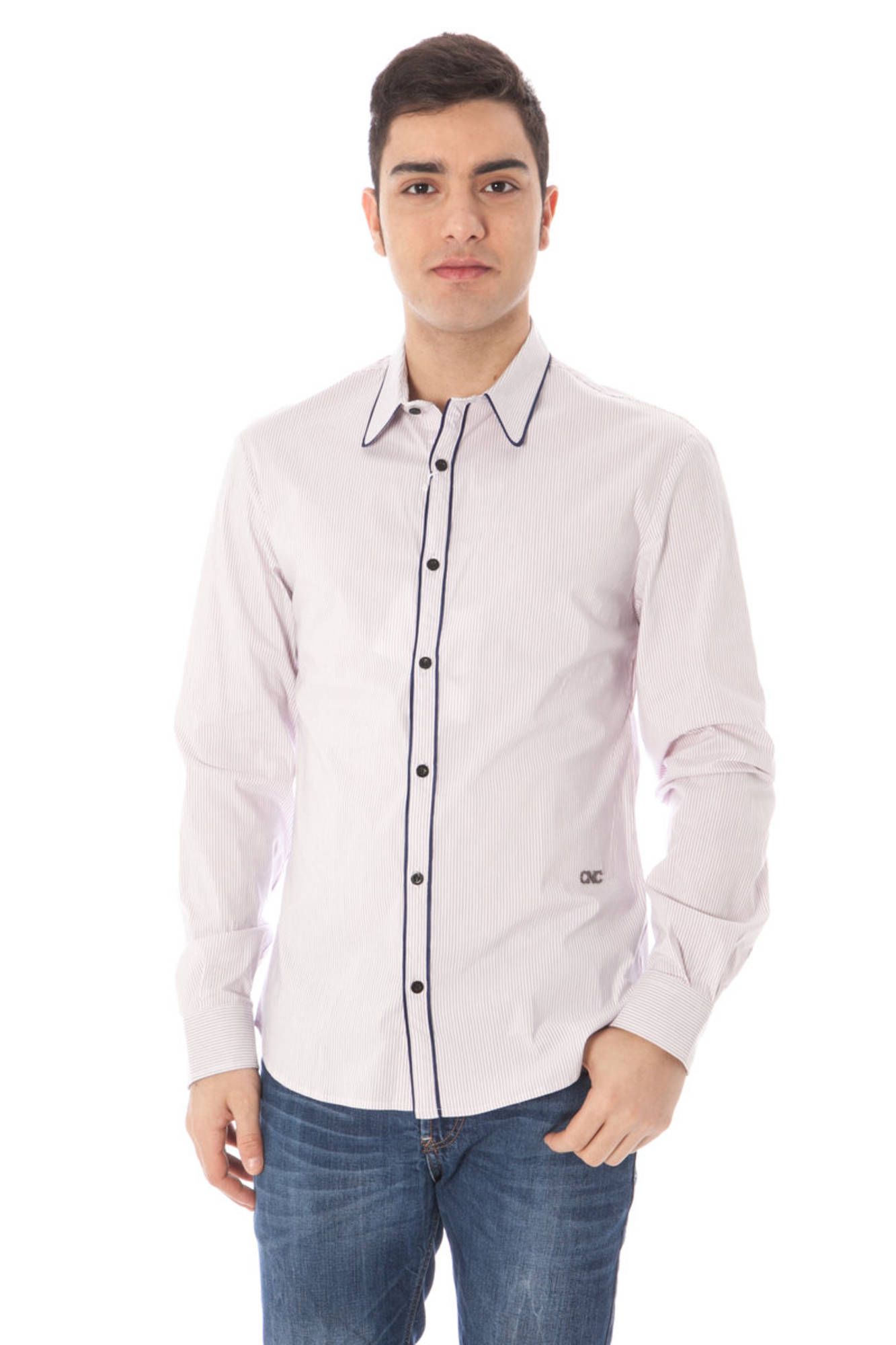 costumenationalcamiciamanichelungheuomorosa_1 COSTUME NATIONAL MEN'S LONG SLEEVE PINK SHIRT - Image 1
