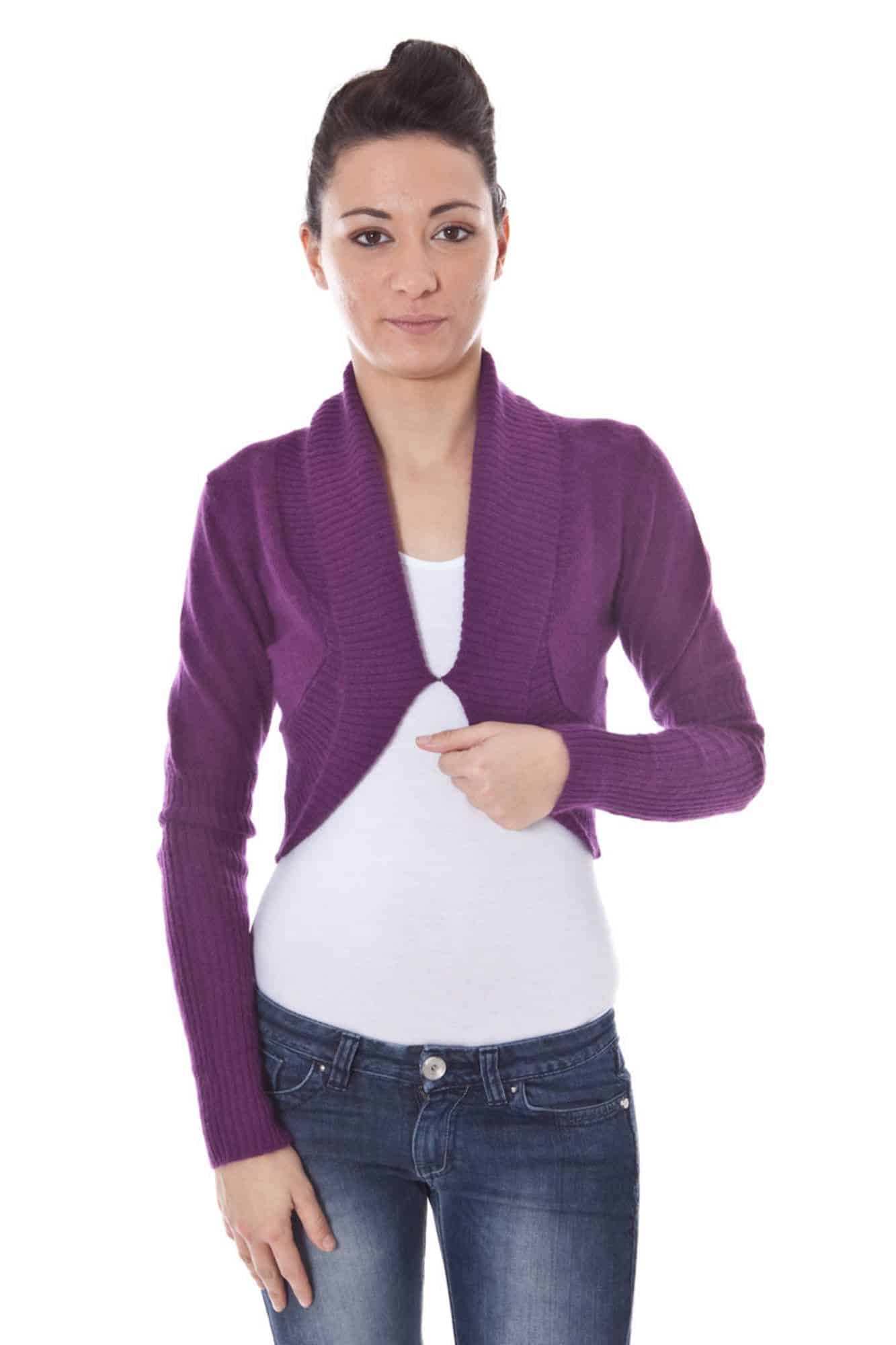 datchcoprispallemanichelunghedonnaviola_1 DATCH SHRUG LONG SLEEVES PURPLE WOMAN - Image 1