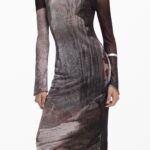 DESIGUAL WOMEN'S LONG DRESS IN BROWN