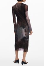 DESIGUAL WOMEN'S LONG DRESS IN BROWN - Image 2