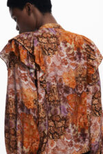 DESIGUAL WOMEN'S LONG-SLEEVED SHIRT, ORANGE - Image 3