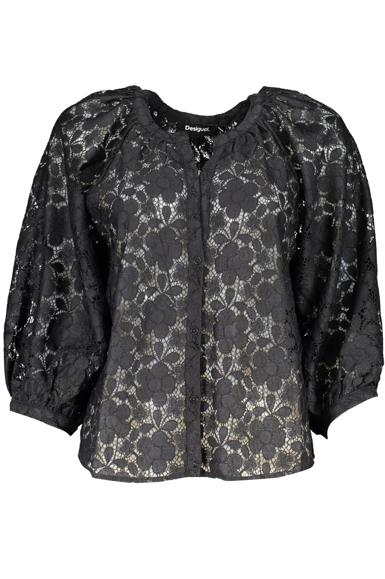 desigualcamiciamanichelunghedonnanero_1 DESIGUAL WOMEN'S LONG SLEEVE SHIRT BLACK - Image 1