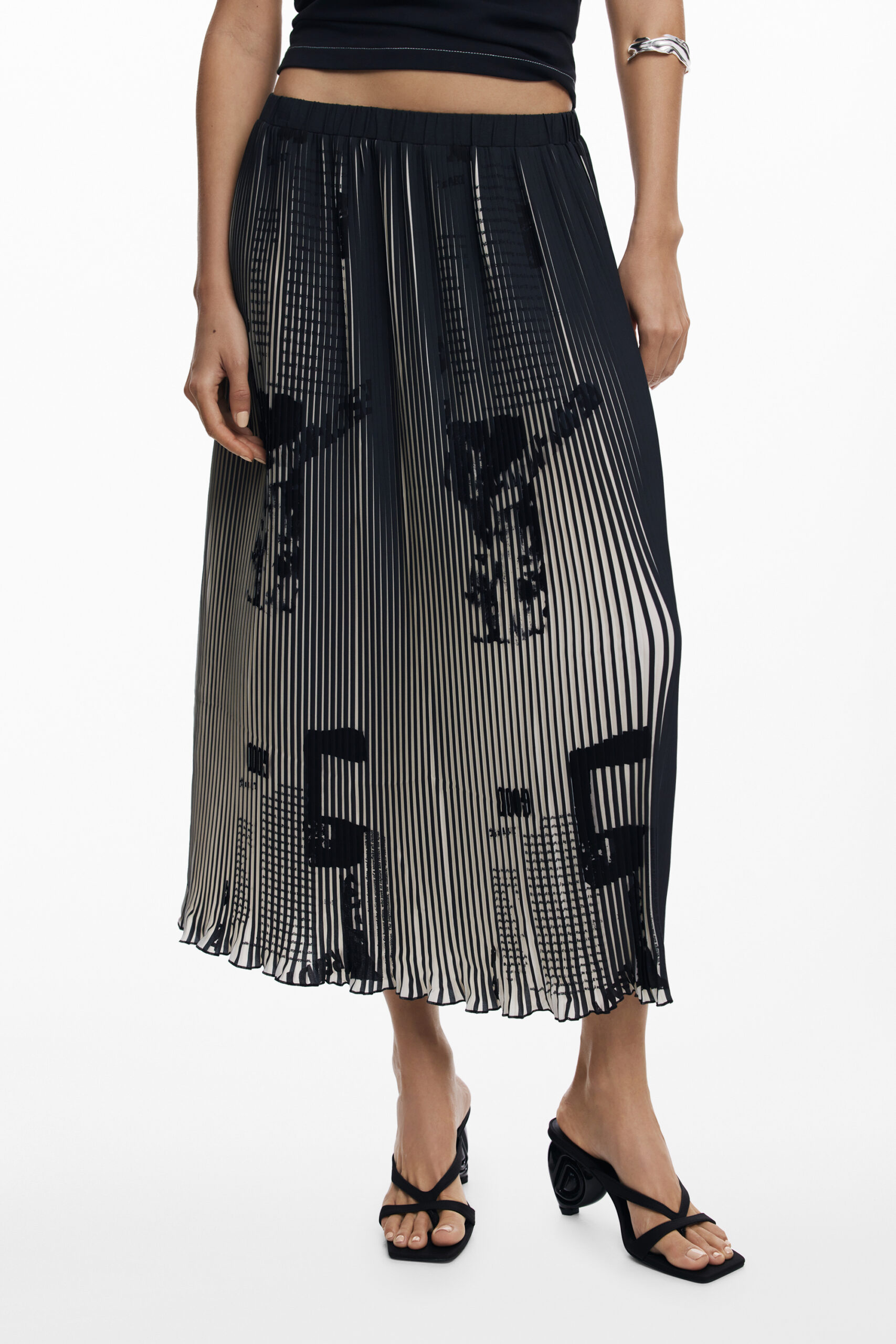 desigualgonnalungadonnanero_1 DESIGUAL WOMEN'S LONG SKIRT BLACK - Image 1