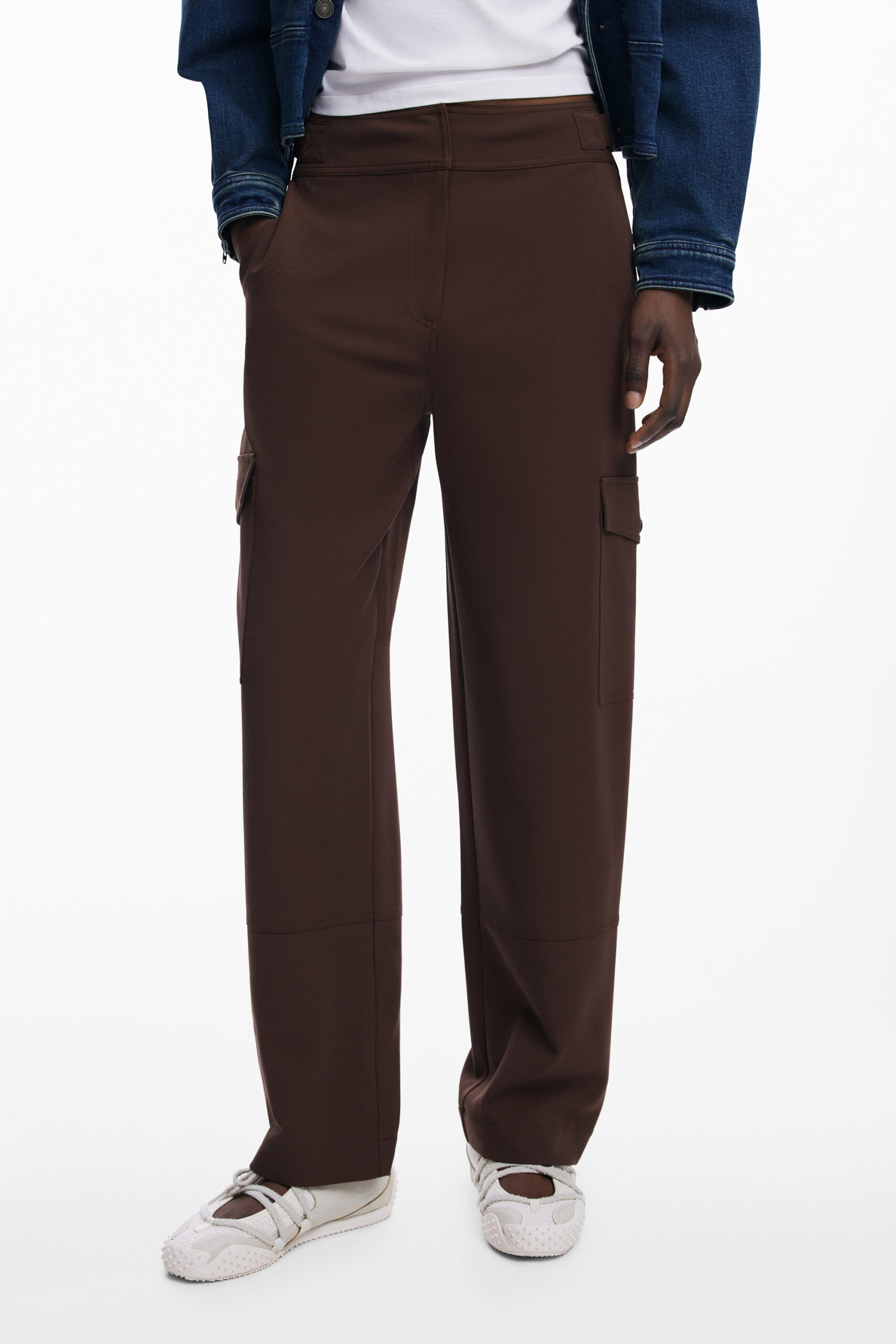 desigualpantalonedonnamarrone_1 DESIGUAL WOMEN'S BROWN TROUSERS - Image 1