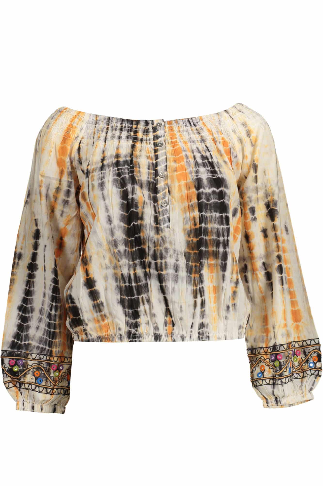 desigualt-shirtmanichelunghedonnabeige_1 DESIGUAL WOMEN'S LONG SLEEVE T-SHIRT BEIGE - Image 1