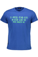 DIESEL MEN'S SHORT SLEEVE T-SHIRT BLUE