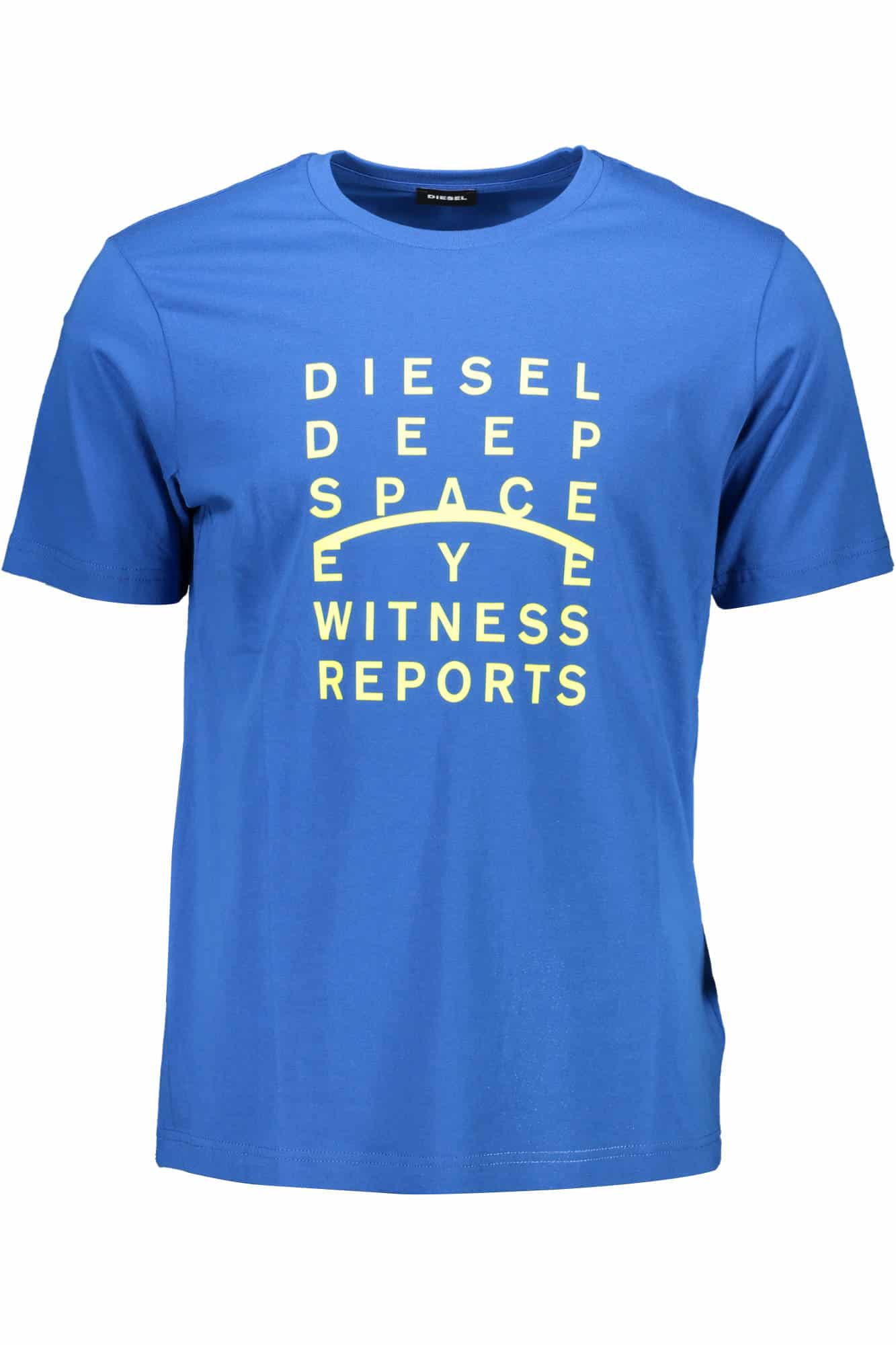 dieselt-shirtmanichecorteuomoblu_1 DIESEL MEN'S SHORT SLEEVE T-SHIRT BLUE - Image 1
