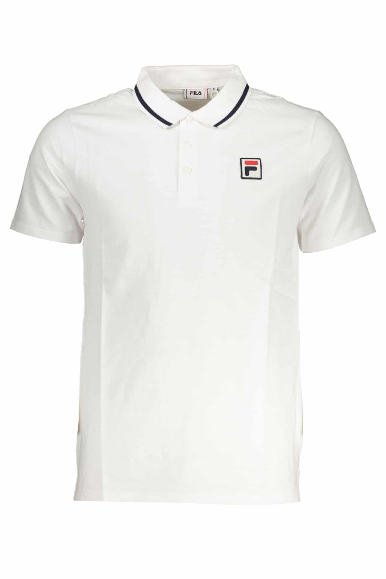 filapolomanichecorteuomobianco_1 FILA MEN'S WHITE SHORT SLEEVED POLO SHIRT - Image 1