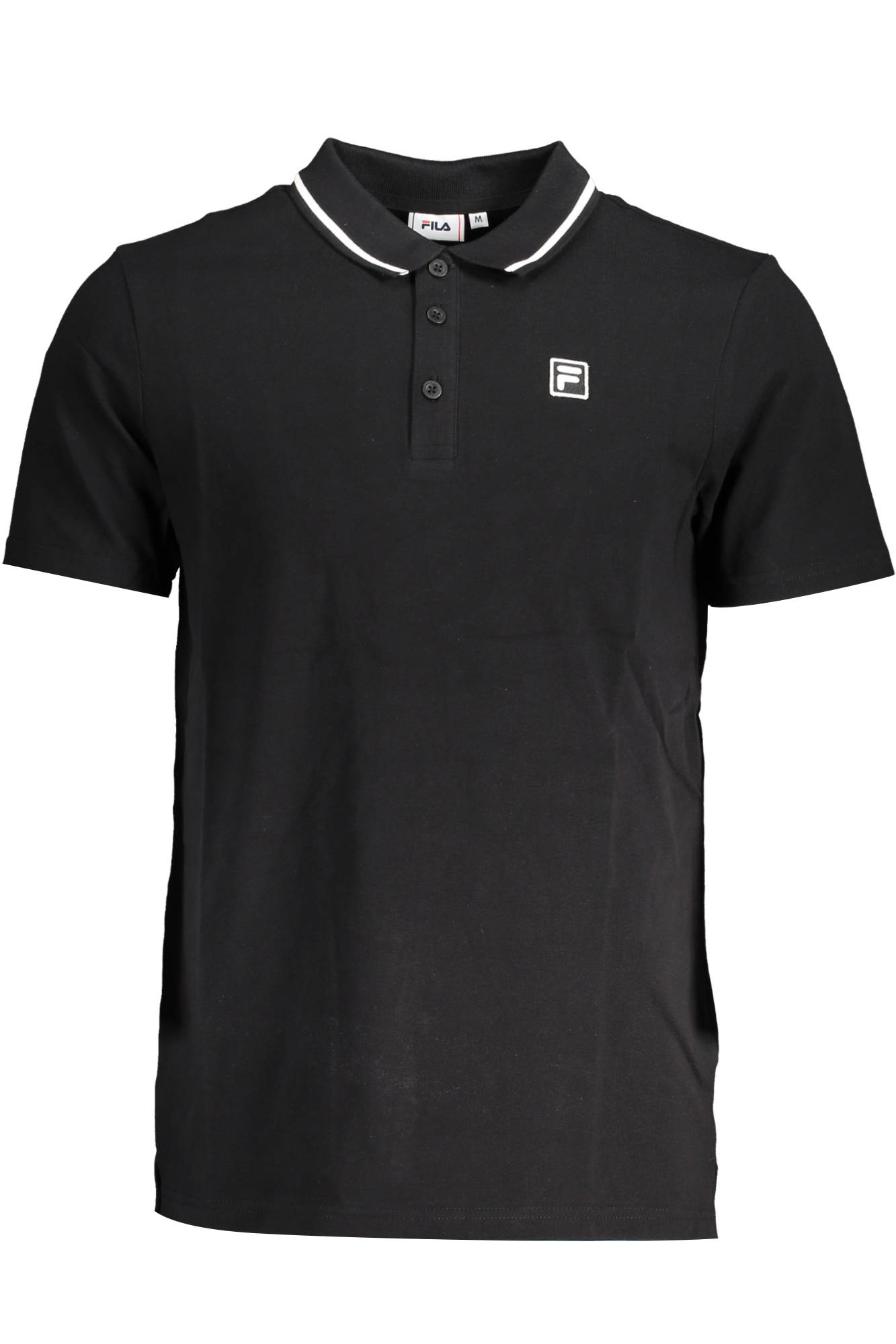 filapolomanichecorteuomonero_1 FILA MEN'S BLACK SHORT SLEEVED POLO SHIRT - Image 1