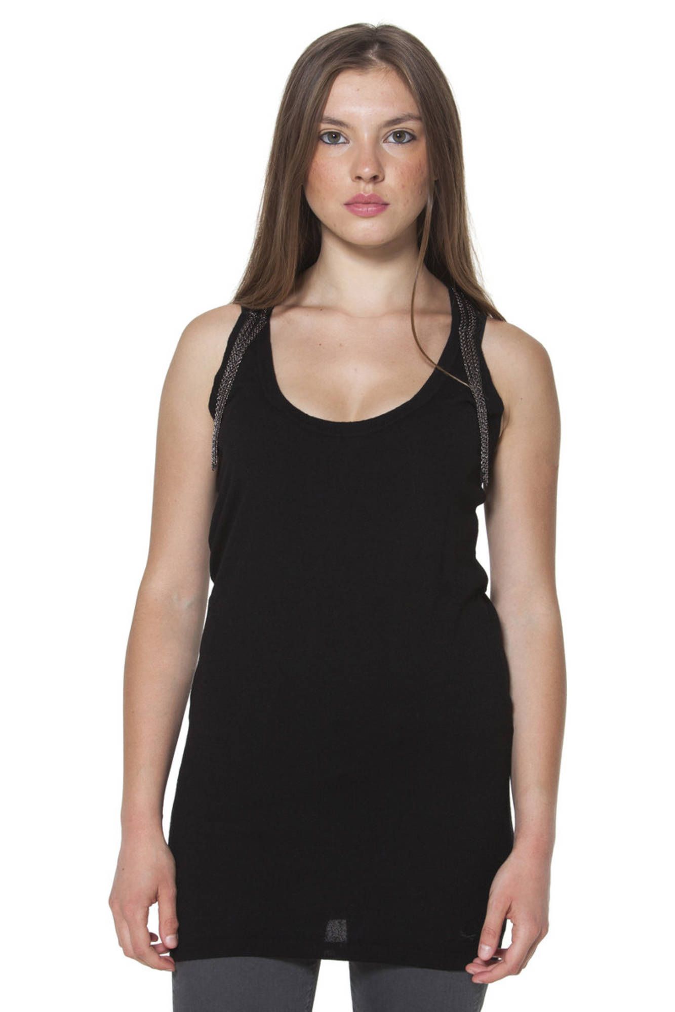 fredperrycanottadonnanero_1 FRED PERRY WOMEN'S BLACK TANK - Image 1
