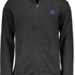 GIAN MARCO VENTURI MEN'S BLACK SWEATSHIRT WITH ZIP