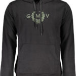 GIAN MARCO VENTURI MEN'S BLACK ZIP-LESS SWEATSHIRT