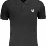GIAN MARCO VENTURI MEN'S BLACK SHORT SLEEVED POLO SHIRT