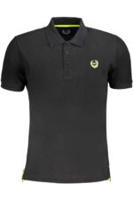 GIAN MARCO VENTURI MEN'S BLACK SHORT SLEEVED POLO SHIRT
