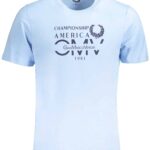 GIAN MARCO VENTURI MEN'S SHORT SLEEVED T-SHIRT BLUE