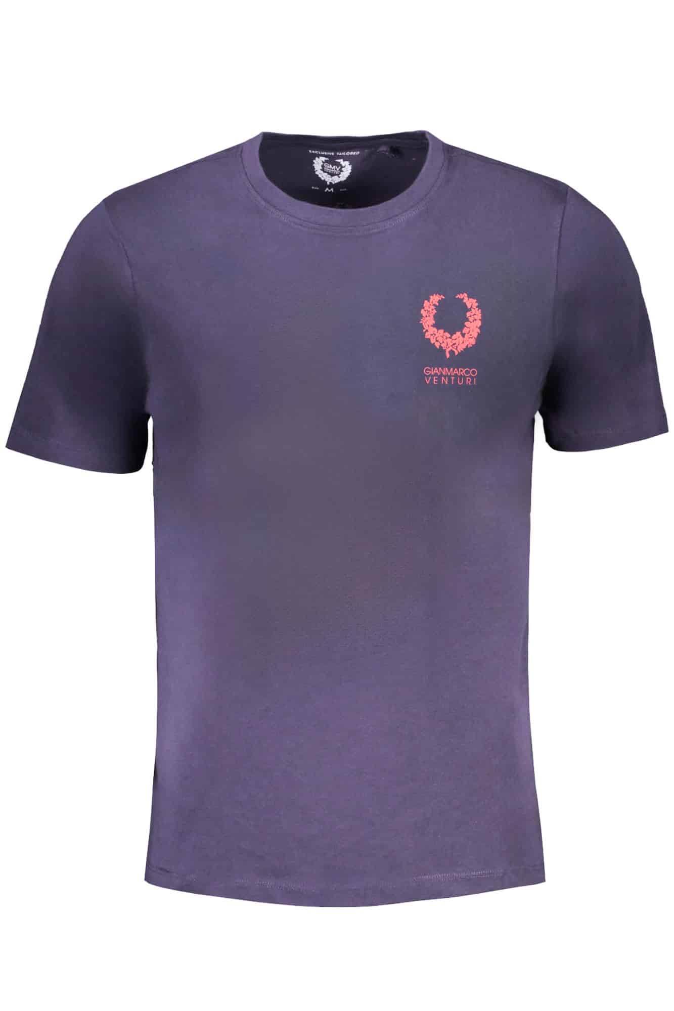 gianmarcoventurit-shirtmanichecorteuomoblu_1 GIAN MARCO VENTURI MEN'S SHORT SLEEVED T-SHIRT BLUE - Image 1