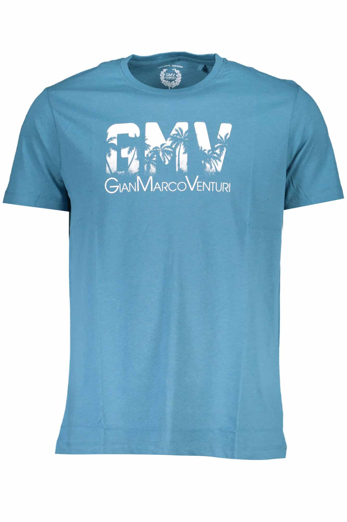 gianmarcoventurit-shirtmanichecorteuomoblu_1 GIAN MARCO VENTURI MEN'S SHORT SLEEVE T-SHIRT BLUE - Image 1