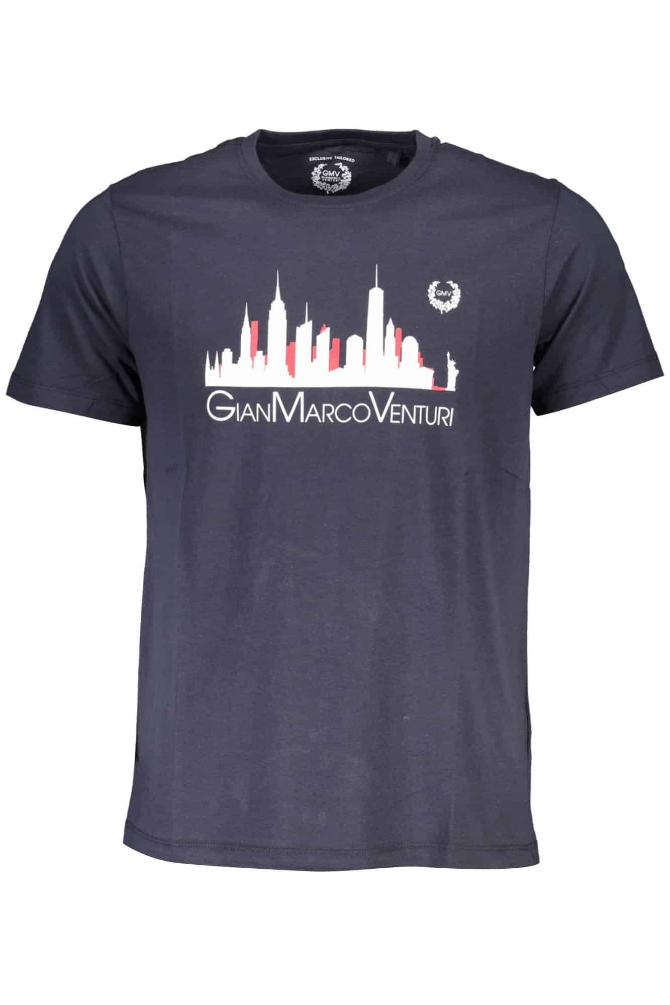gianmarcoventurit-shirtmanichecorteuomoblu_1 GIAN MARCO VENTURI MEN'S SHORT SLEEVED T-SHIRT BLUE - Image 1