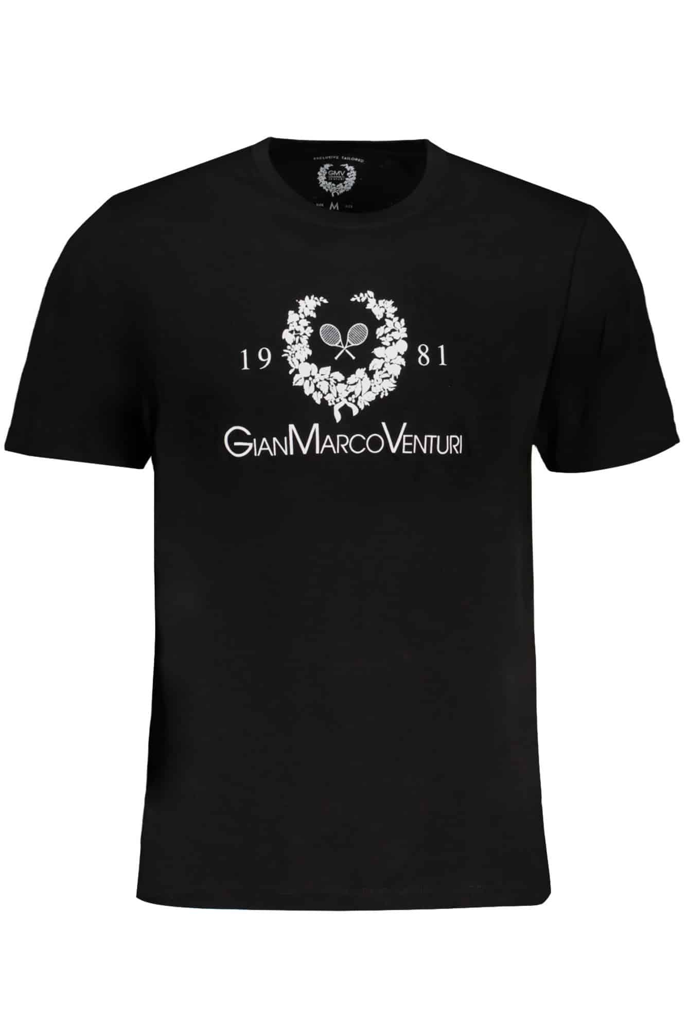 gianmarcoventurit-shirtmanichecorteuomonero_1 GIAN MARCO VENTURI MEN'S SHORT SLEEVED T-SHIRT BLACK - Image 1