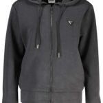 GUESS JEANS WOMEN'S ZIP-UP SWEATSHIRT BLACK