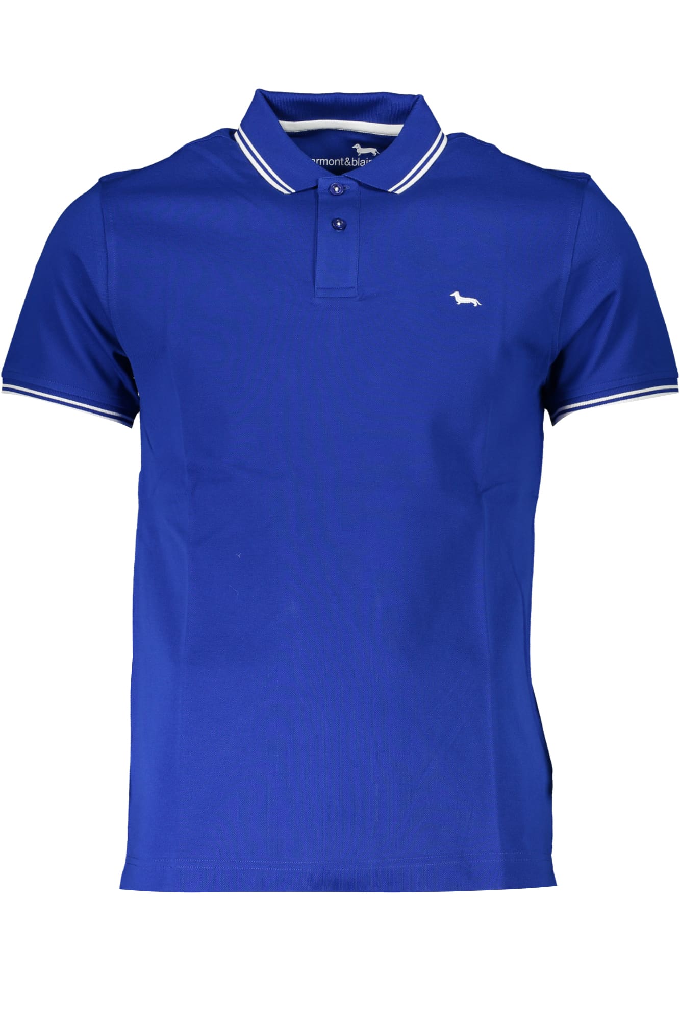 harmont26blainepolomanichecorteuomoblu_1 HARMONT & BLAINE MEN'S SHORT SLEEVED POLO SHIRT BLUE - Image 1