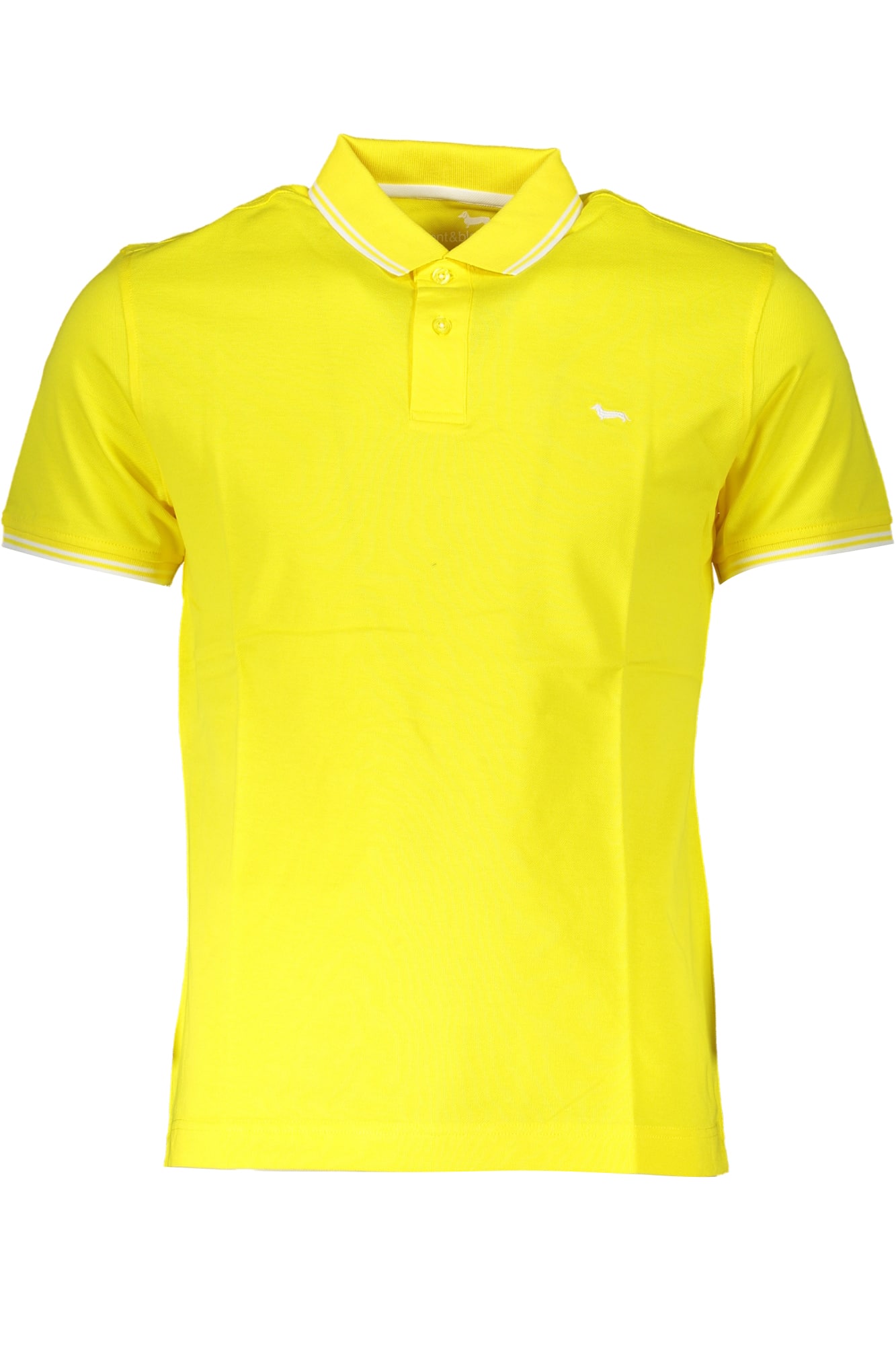 harmont26blainepolomanichecorteuomogiallo_1 HARMONT & BLAINE YELLOW MEN'S SHORT SLEEVED POLO SHIRT - Image 1