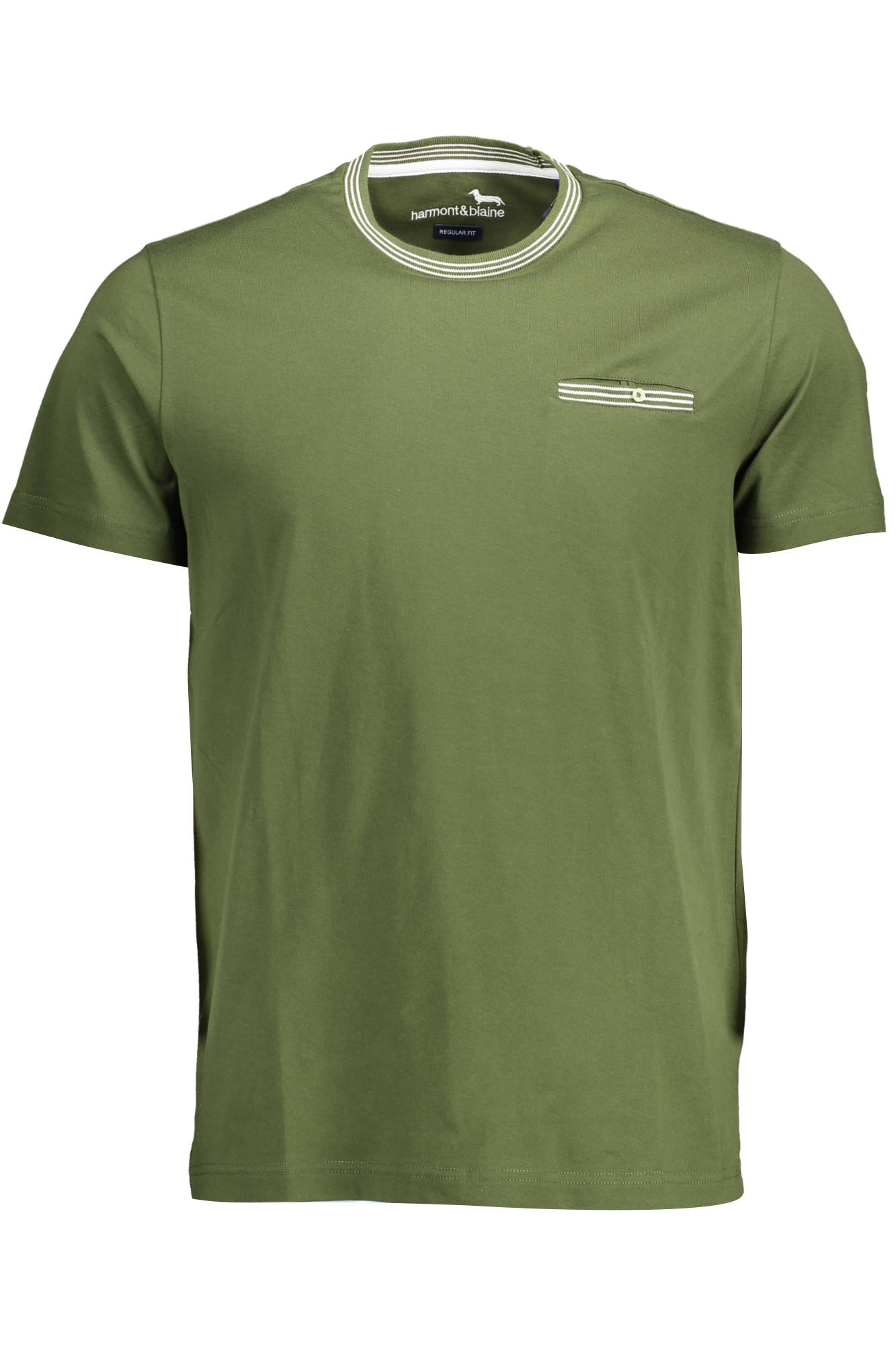 harmont26blainet-shirtmanichecorteuomoverde_1 HARMONT & BLAINE MEN'S SHORT SLEEVE T-SHIRT GREEN - Image 1
