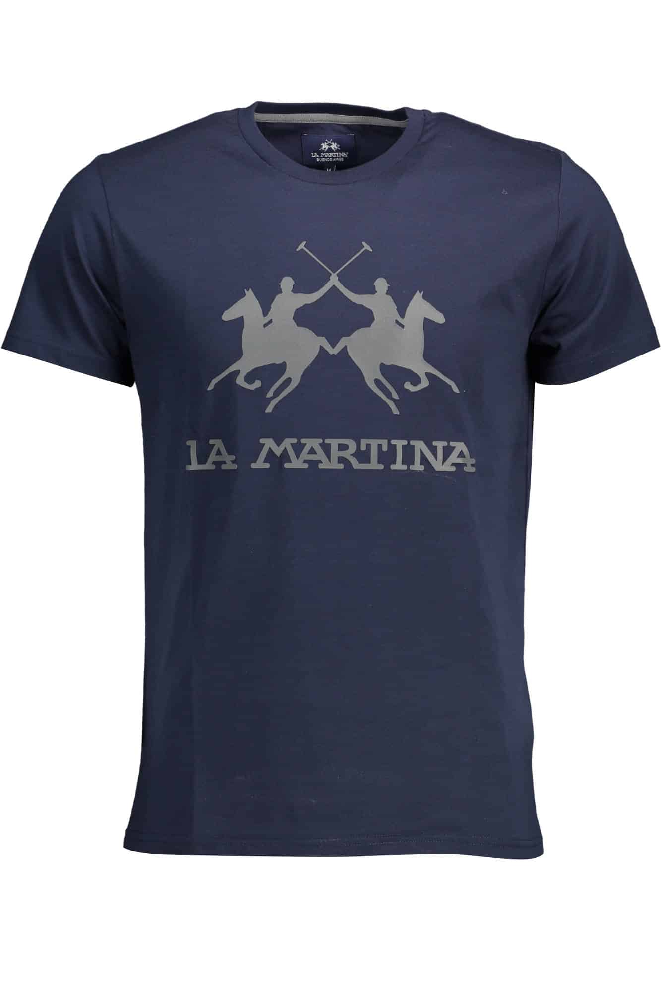 lamartinat-shirtmanichecorteuomoblu_1 LA MARTINA MEN'S SHORT SLEEVE T-SHIRT BLUE - Image 1