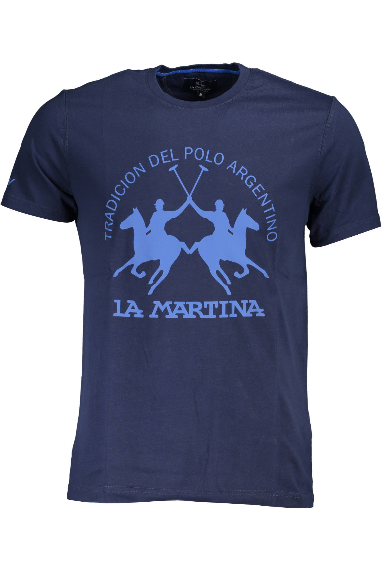 lamartinat-shirtmanichecorteuomoblu_1 LA MARTINA MEN'S SHORT SLEEVE T-SHIRT BLUE - Image 1