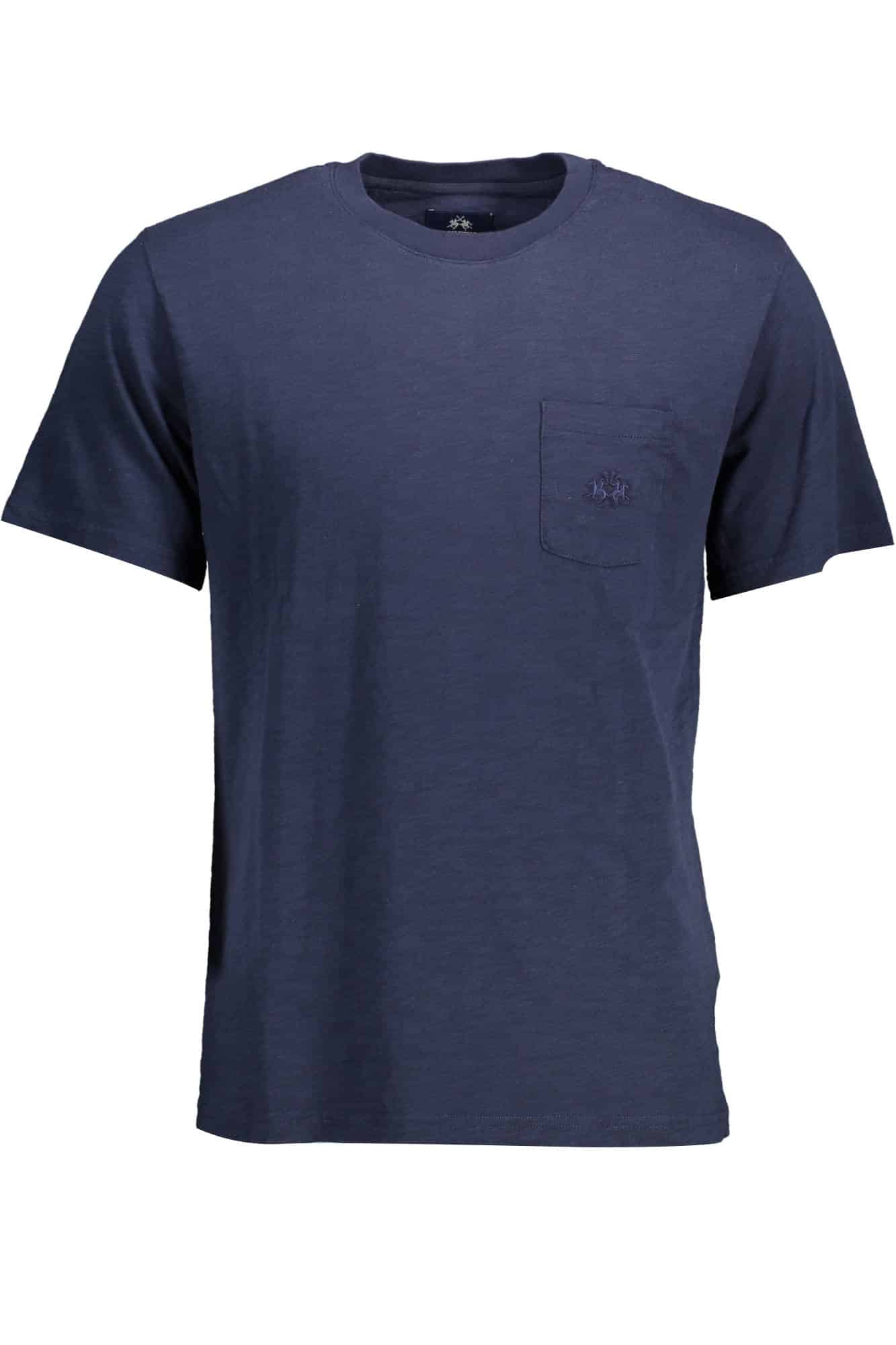 lamartinat-shirtmanichecorteuomoblu_1 LA MARTINA MEN'S SHORT SLEEVE T-SHIRT BLUE - Image 1