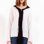 LOVE MOSCHINO WHITE WOMAN SWEATER